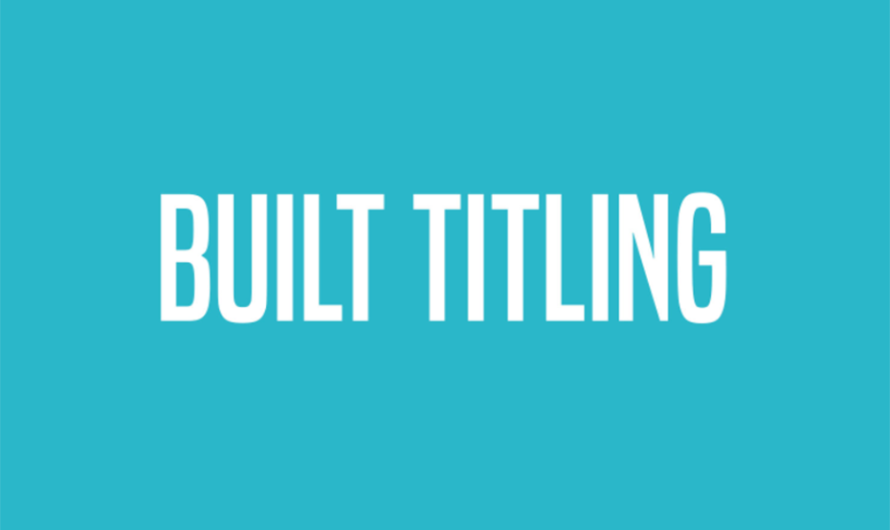 Built Titling Font Free Download